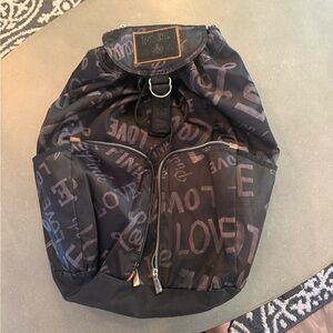 Vintage PINK Black Love Print Backpack